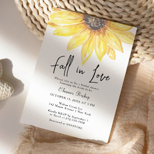 Fall in Love Sunflower Elegant Baby Shower Invitation