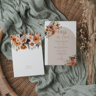 Fall In Love Terracotta Bridal Shower Invitation