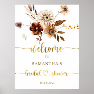 Fall in Love Terracotta Bridal Shower Welcome Sign