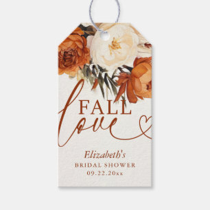 Fall in Love Terracotta Pampas Boho Bridal Shower Gift Tags