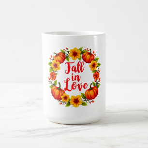 Fall in Love: Vibrant Autumn Wreath Design Coffee Mug