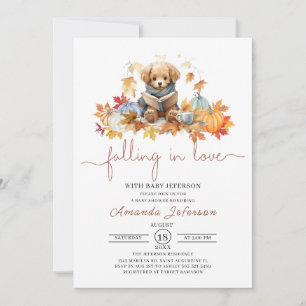 Fall in Love Watercolor Baby Shower  Invitation