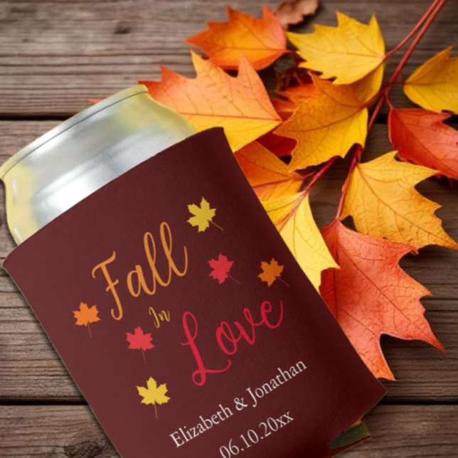 Fall In Love Wedding Can Cooler (Creator Uploaded)
