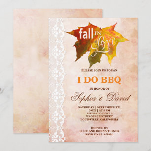 Fall in Love Wedding I DO BBQ Invitation