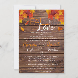 Fall In Love Wedding Invitation