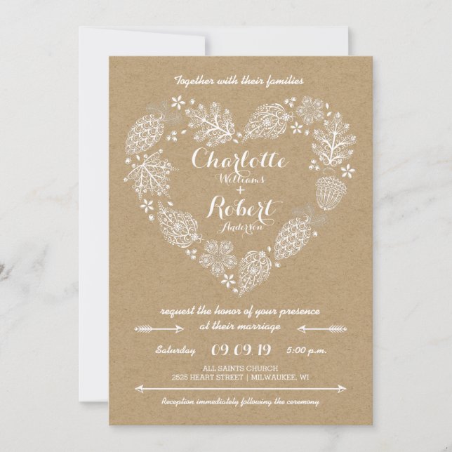 Fall in Love Wedding Invitation (Front)