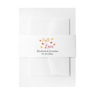Fall In Love Wedding Invitation Belly Band