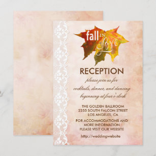 Fall in Love Wedding Reception Enclosure Invitation