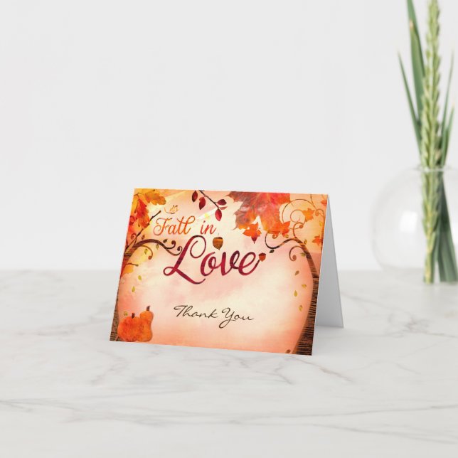 Fall in Love Whimsical Autumn Thank You (Front)