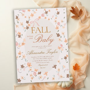 Fall in Love Whimsical Wildflower Girl Baby Shower Invitation