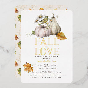 Fall in Love White Pumpkin Bird Bridal Shower