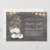 Fall in Love White Pumpkin Rustic Engagement Party