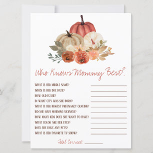 Fall in Love Who Knows Mommy best Baby Shower Game Invitation