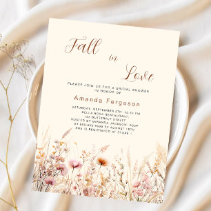 Fall in love wildflower Bridal Shower invitation