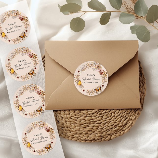 Fall in Love Wildflower Bridal Shower Sticker (Creator Uploaded)