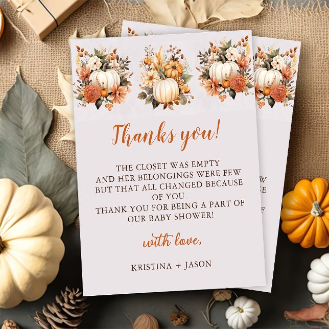 Fall In Love Wildflower Pattern Thank You Card (Creator Uploaded)