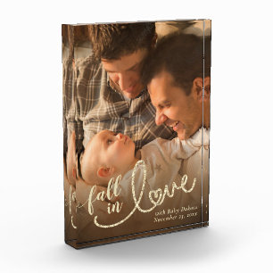 Fall in Love with Autumn   Baby Adoption Keepsake Photo Block