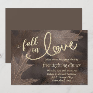 Fall in Love with Autumn   Elegant Friendsgiving Invitation