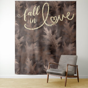 Fall in Love with Autumn Elegant Photo Backdrop Tapestry