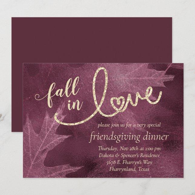 Fall in Love with Autumn | Mulberry Friendsgiving Invitation (Front/Back)
