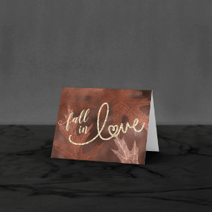 Fall in Love with Autumn   Orange Wedding Photo Thank You Card