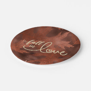 Fall in Love with Autumn   Rustic Boho Chic Orange Paper Plate
