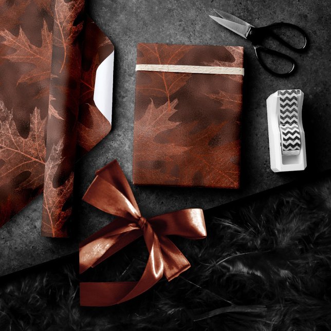 Fall in Love with Autumn | Rustic Dusty Orange Wrapping Paper (Creator Uploaded)
