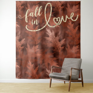 Fall in Love with Autumn   Rustic Photo Backdrop Tapestry