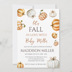 Fall in Love with Baby,Pumpkin Baby Shower Invitation