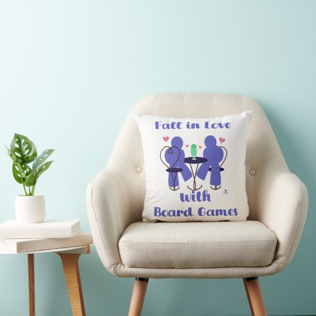 Fall In Love With Board Games Meeple Life Throw Pillow (Chair)