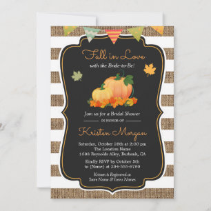 Fall in Love with Bride to Be Autumn Bridal Shower Invitation