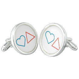 "Fall in Love with Change" Silver Cufflinks