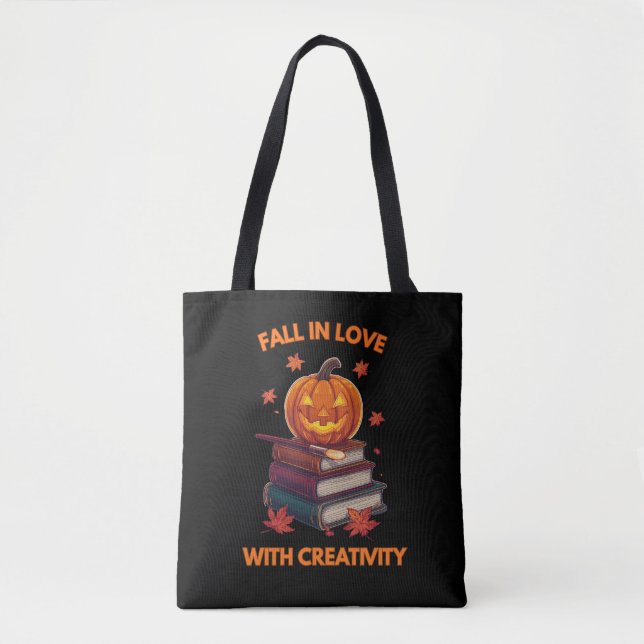 Fall in Love with Creativity – Pumpkin Autumn Glow Tote Bag (Front)