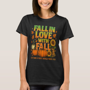 Fall in Love with Fall Bootleg Retro Autumn Design T-Shirt