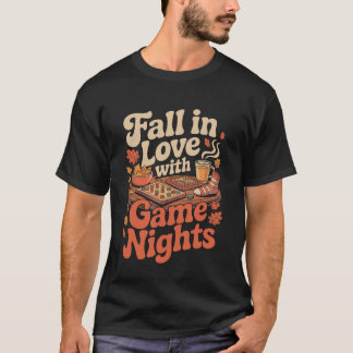 Fall in Love with Game Nights Autumn Board Game Vi T-Shirt