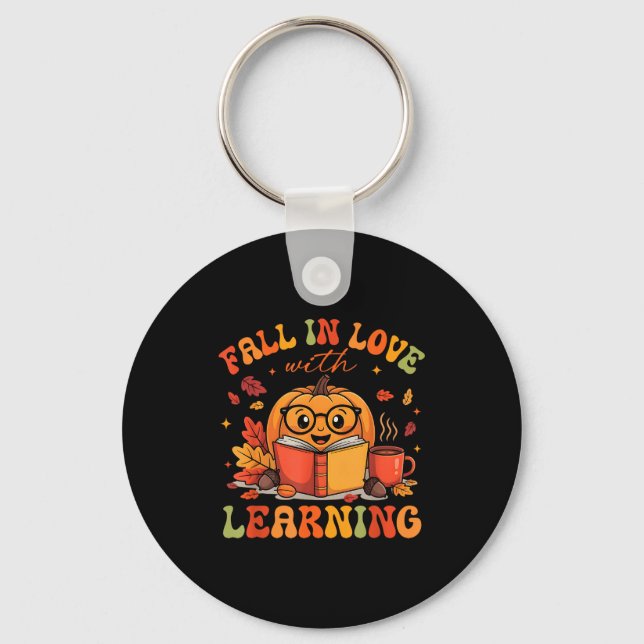 Fall In Love With Learning Autum Thanksgiving Teac Keychain (Front)