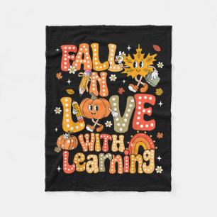 Fall In Love With Learning Autumn Thanksgiving Pum Fleece Blanket