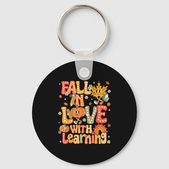 Fall In Love With Learning Autumn Thanksgiving Pum Keychain (Front)