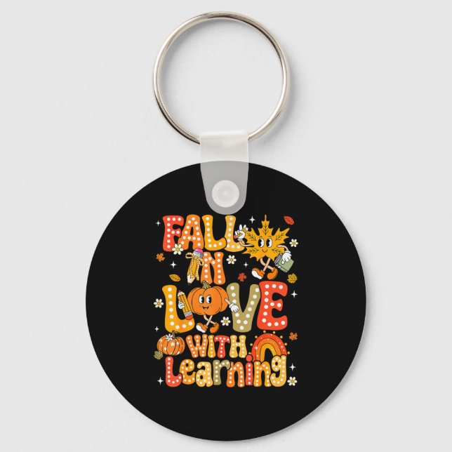 Fall In Love With Learning Autumn Thanksgiving Pum Keychain (Front)