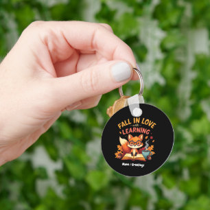 Fall in Love with Learning Funny Halloween Design Keychain