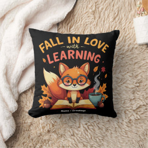 Fall in Love with Learning Funny Halloween Design  Throw Pillow