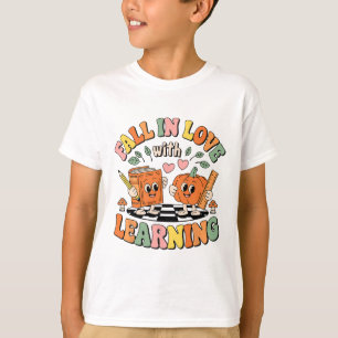 Fall In Love With Learning Retro Autumn Teacher Th T-Shirt