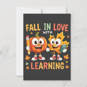Fall in Love with Learning Teaching School Invitation
