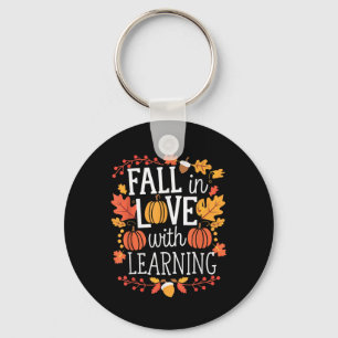Fall In Love With Learning Thanksgiving Autumn Tea Keychain