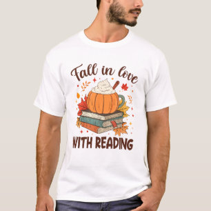 Fall In Love With Reading Autumn Librarian Cute Bo T-Shirt