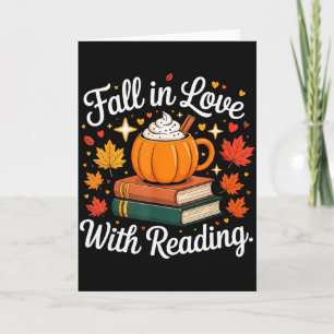 Fall In Love With Reading Autumn Pumpkin Mug Book  Card
