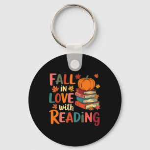 Fall In Love With Reading Autumn Thanksgiving Shir Keychain