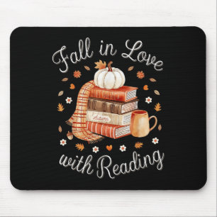 Fall In Love With Reading Book Autumn Pumpkins And Mouse Pad
