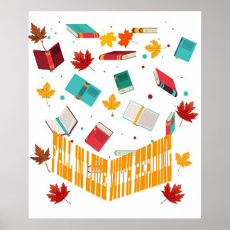 Fall in love with reading, Book Lover Poster