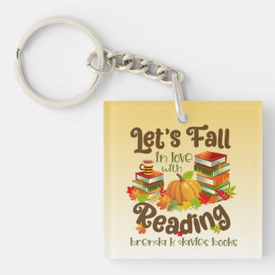Fall in Love With Reading Brenda K Davies Books Keychain